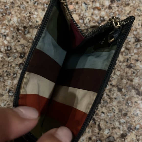 Coach key chain with card/money holder. Color is navy with cream logo - Picture 4 of 5